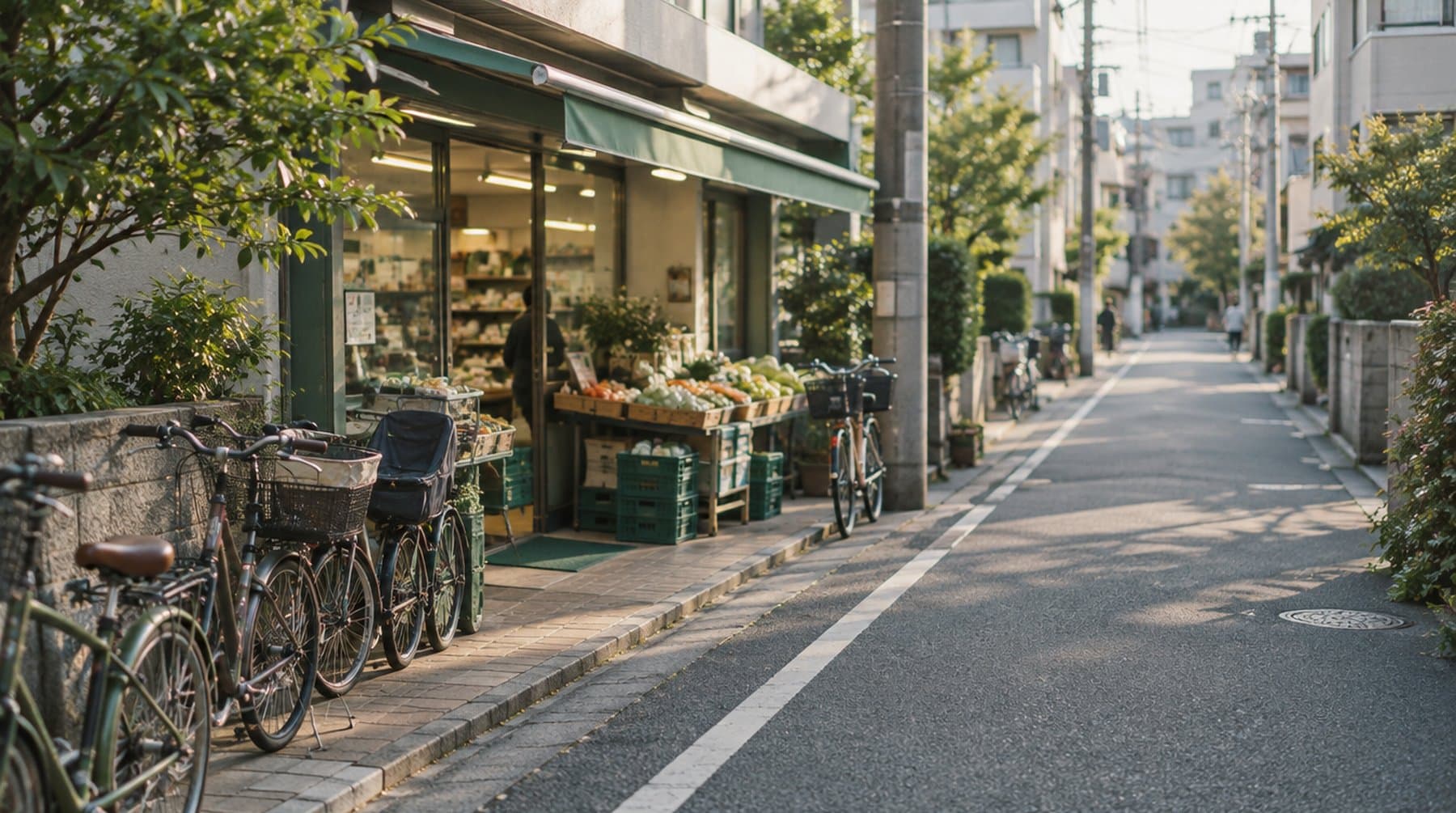 朝の静かな東京の住宅街